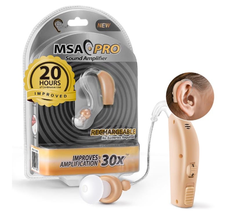 MSA 30X MSA PRO Sound Amplifier, Amplifies Sound by 30 Times, Up to 20 Hours Continuous Use, Lightweight, Nearly Invisible, Adjustable Volume, Fast Charging, Nude, 1ct - Image 1